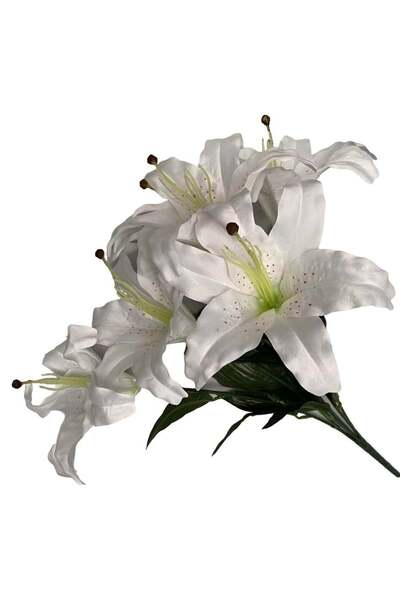 Generic 7 Head Big Bundle Tiger Orchid & Lily Decor Artificial Flowers White