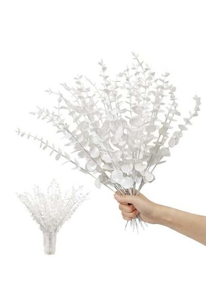 Generic 24 Stems Artificial Eucalyptus Spray Faux Eucalyptus Leaves Fake Plan...