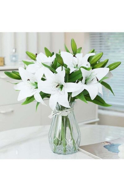 Generic 8 Pcs Artificial Tiger Lily Real Touch Lily Lily Fake Spring Flowers ...