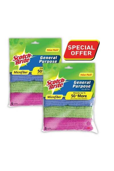 Generic Scotch Brite Scotch-Brite Hp Microfiber Bath Room Cloth, 5 X 2, 10 Cloth/Pack, 12 Pack/Case