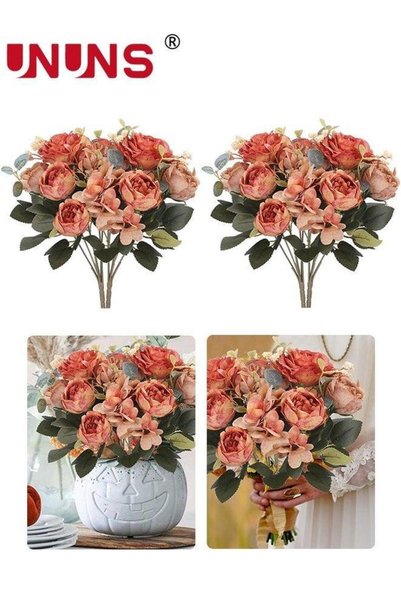 Generic Artificial Peony Flowers,2 Packs Vintage Silk Flowers For Home Office...