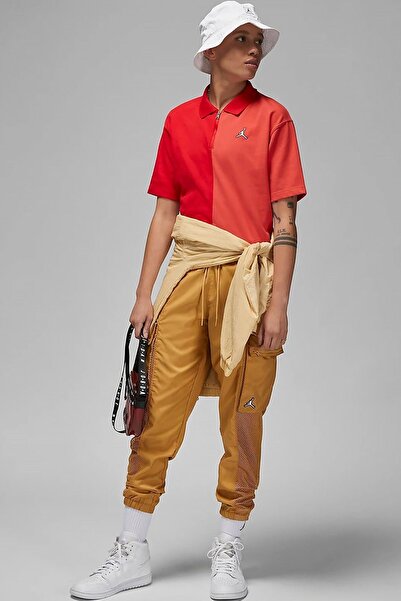 Nike Jordan Flight Loose Fit 1/4 Zip T-Shirt Women's 1/4 Zipper Shirt Collar Loose Fit Short T-Shirt K