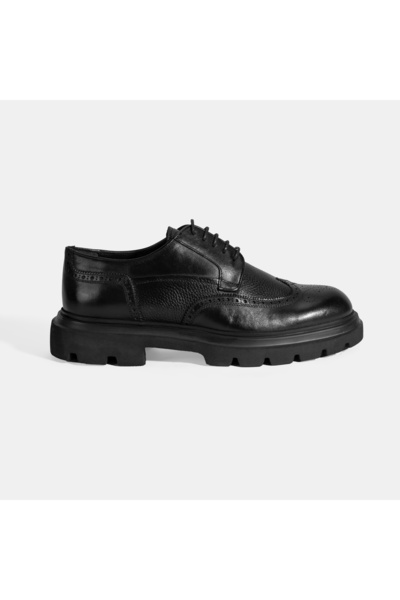 Desa Men's Black Lace-Up Leather Casual Shoes
