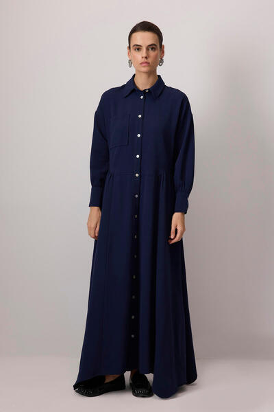 Touché Privé Linen Textured Buttoned Dress