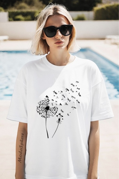 AR&YOS Printed Unisex Oversize T-Shirt Oversize