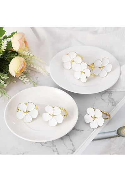 Generic Excefore Napkin Rings, Table Alloy Petal Napkin, Buckle Napkin Ring, Flowers Dinner Tables Rings, E