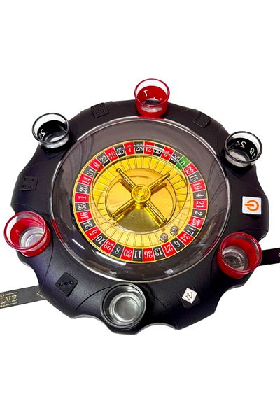 velve Electronic roulette game with glasses and shots, Diameter 27 cm