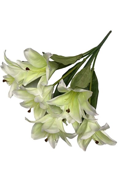 Generic Small 7-Head Lily Home Artificial Flowers in Elegant Casing Green