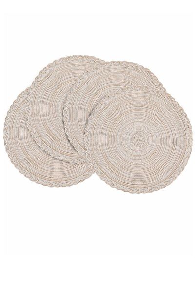 Generic Excefore Homing Round Placemats Set of 4 for Dining Table â€“ Woven Heat Resistant Anti-Slid Cotton