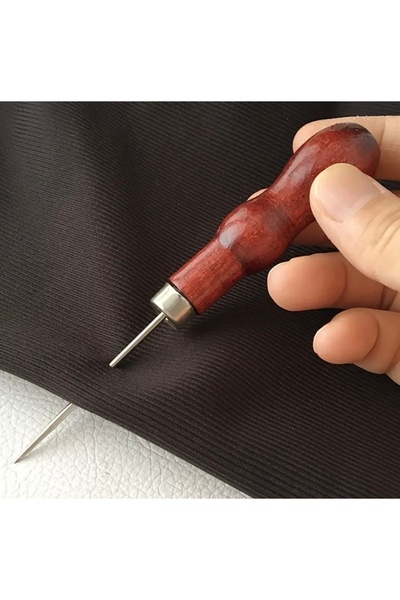 iğne izi Wood Handle We, Leather Punching Hand Tool, Metal Tip We, Stainless We