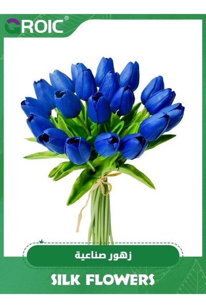 Generic 20pcs Blue Flowers Artificial Tulip Silk for Home Decorations Centerp...