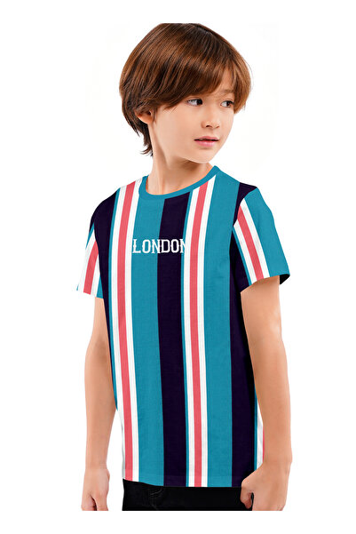 LAUREN SMITH Boys’ Cotton Blend Striped T-Shirt – Casual Comfort for Everyday Adventures