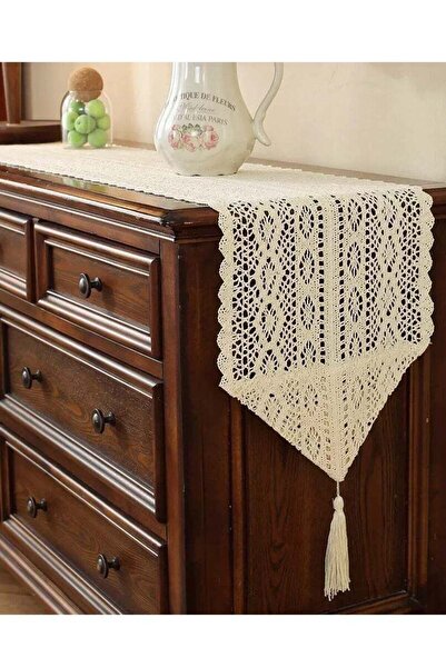 Generic Premium 72 Inch (180cm) Handmade Boho Table Runner - Cotton Crochet Wedding Tablecloth for Arabic C