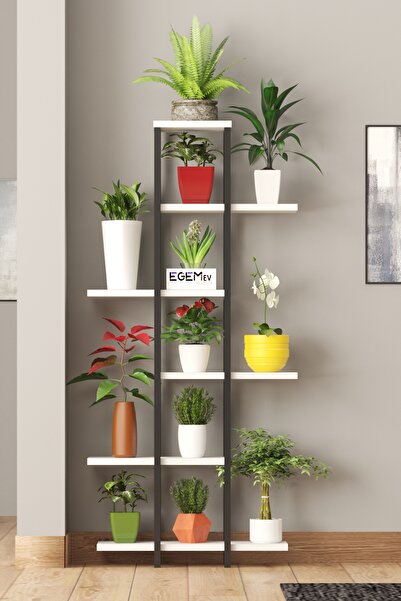 ODİNA yüksek Ayaklı Saksı Standı Saksılık Dekoratif Çiçeklik Rafı Metal Iskel...