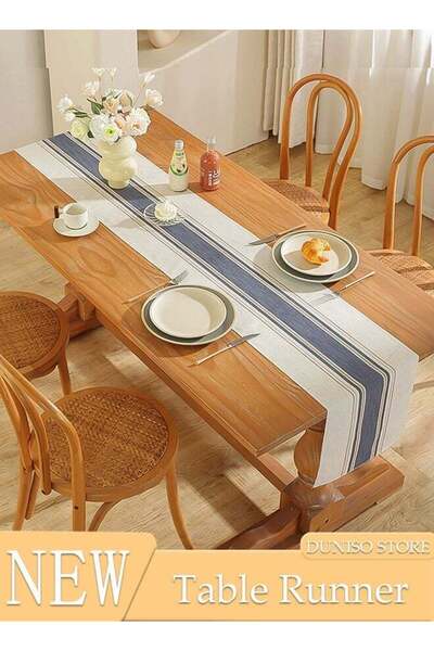 Generic DUNISO Table Runner, 30*180 CM Boho Table Runner for Modern Farmhouse Decor, Natural Cotton Woven R