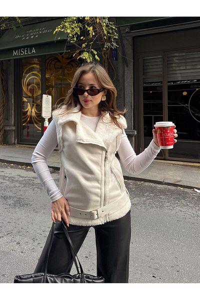 FERZOLAİO Beige Suede Vest
