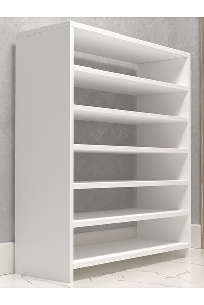 Kenzlife Kapaklı Ayakkabılık Bosnevi Mat Beyaz Sunta 095*080*30 Yimidört Çift Ayakkabı Kapasitesi Arkalıksız