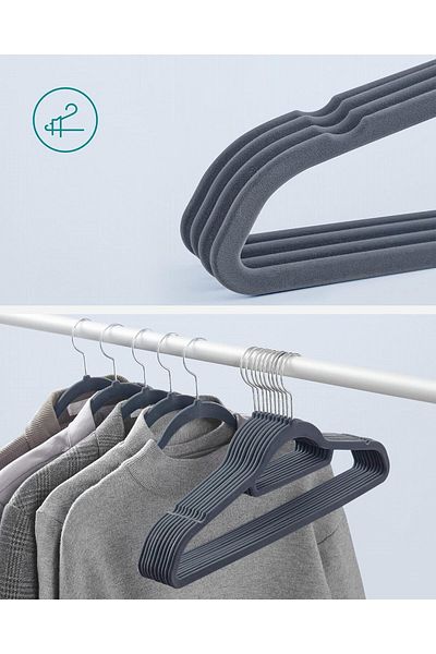 DenizBazaar 100 Velvet Clothes Hangers
