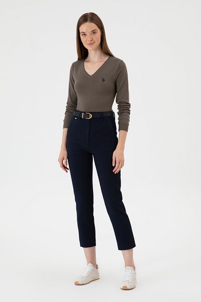 U.S. Polo Assn. Women's Light Navy Blue Canvas Trousers 50309273-Vr059