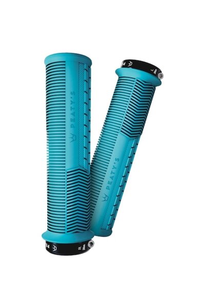 PEATY'S Monarch Grip Mushroom 2024, professional bike grips, turquoise