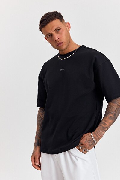 İLKCET MODA Ανδρικό μπλουζάκι μεγάλου μεγέθους Lenasso με μπροστινή εκτύπωση