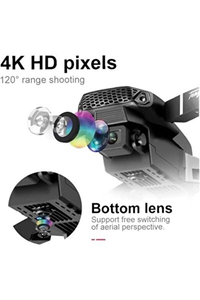 Generic E88 Pro Foldable Drone with 4K HD Dual Camera, WiFi FPV Transmission, Headless Mode, Altitude Ho