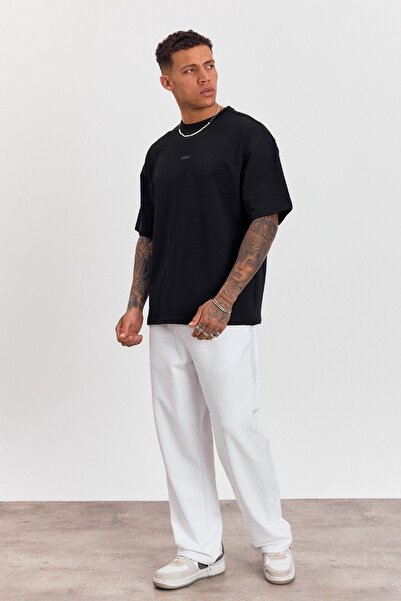 İLKCET MODA Ανδρικό μπλουζάκι μεγάλου μεγέθους Lenasso με μπροστινή εκτύπωση