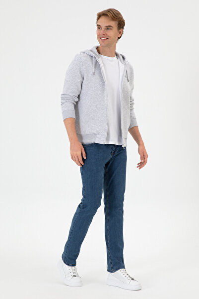 U.S. Polo Assn. Erkek Regular Fit Açık Gri Şardonlu Örme Hırka 50313755-VR001
