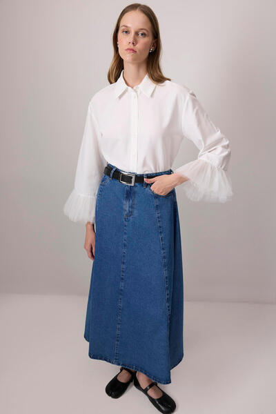 Touché Privé Poplin Shirt with Tulle Cuffs