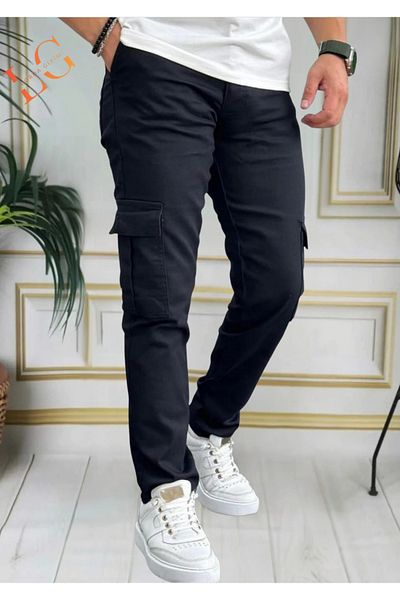 LORDA GİYİM Men's Jeans Panyalon Cargo Pocket High Waist Dume Zipper Flexible Lycra Comando
