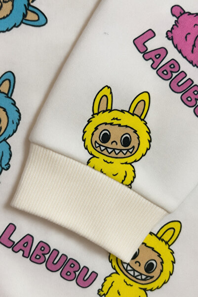 SVART WEAR Labubu Desenli Çocuk Pijama Takımı Alt Üst Sweatshirt Pantolon