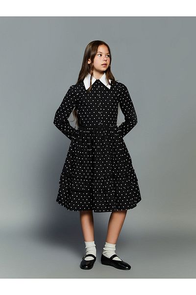 LC Waikiki New Season Polka Dot Girl's Shirt Dress
