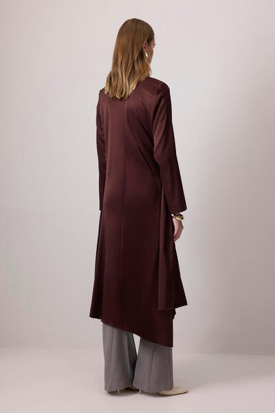 Touché Privé Long Satin Tunic with Binding Details
