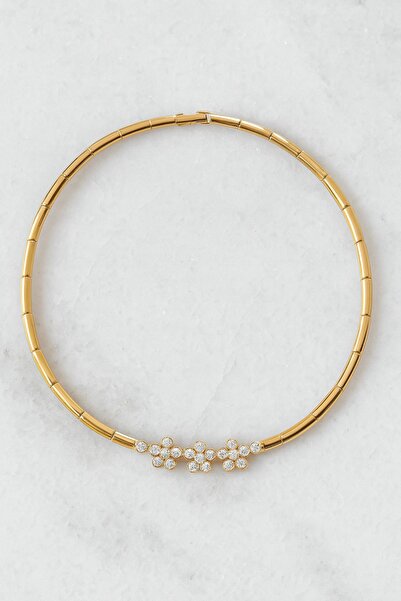 LIVOSH قلادة بتصميم ثلاثي الأزهار