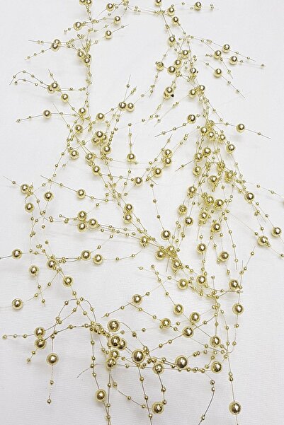 DUCK HOBY 120 cm GOLD Misinalı Şerit Inci Saçak İnci Boncuk Şerit Çiçek Süsle...
