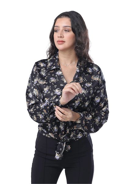 SUGA Autumn Floral Wrap Blouse