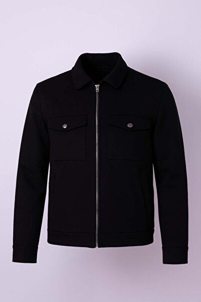 trender Μαύρο ανδρικό παλτό 2632