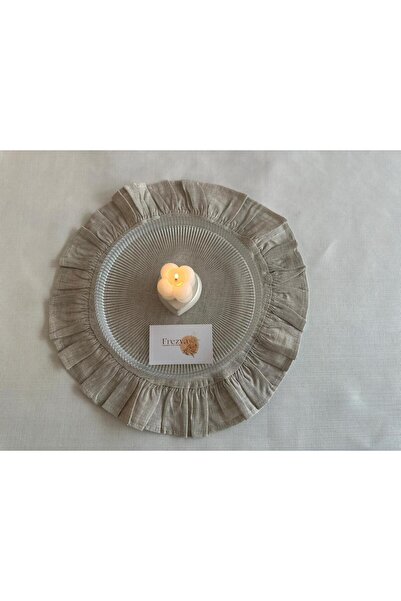 FREZYA 6’lı Fırfırlı oval %100 keten supla