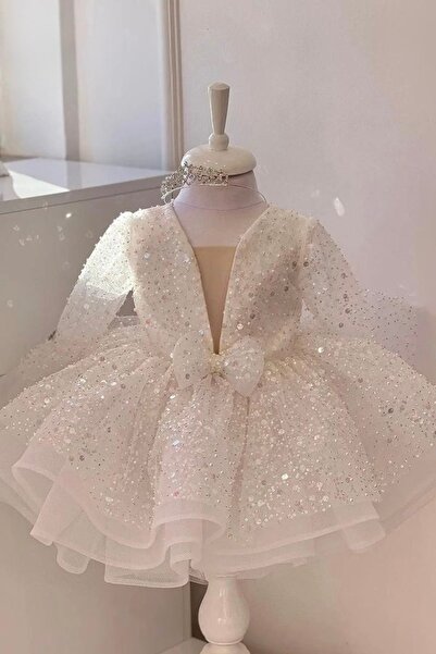 Tuğçe Şahin boncuk payet kız çocuk anne abiye elbise