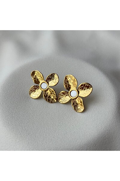 Arye Aksesuar Steel Flower Earrings