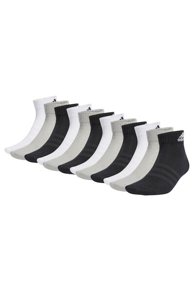adidas , Set of Short Unisex Socks - 12 Pairs, White/Black/Grey One Size