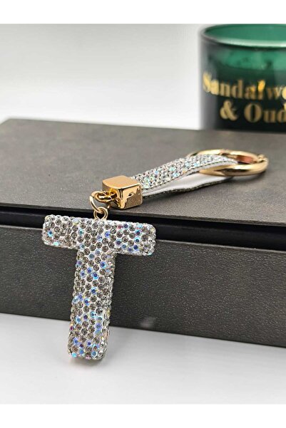 3DreaMaker سلسلة مفاتيح على شكل حرف من حجر الزركون