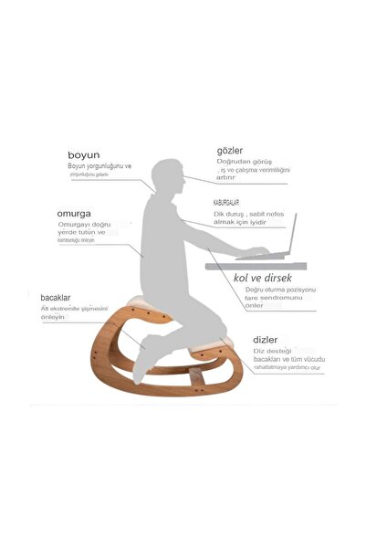 BARERMO Diz koltuğu, pc koltuğu, sallanan koltuk, çalışma sandalyesi, ofis koltuğu, kneeling chair