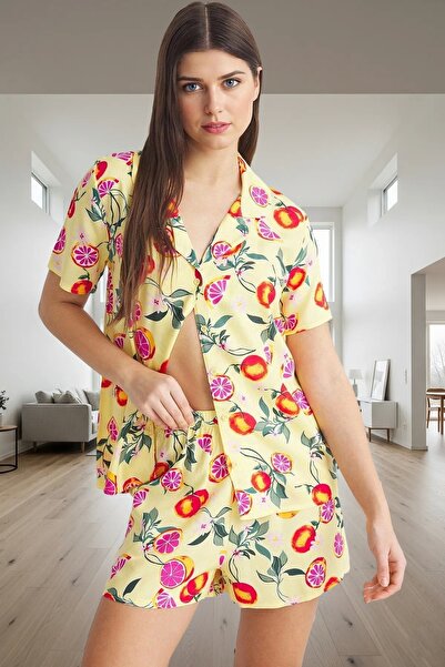 PayBuy Women's Comfortable Viscose Pajama Set Fruit Patterned Shorts Summer Special Design