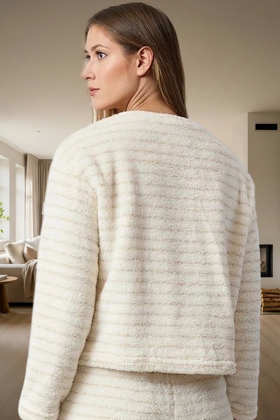 PayBuy Women's Winter Wellsoft Pajamas Set Striped Luxury Knitted Professional Appearance for Daily Use