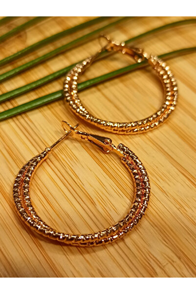 Monalisa Home أقراط دائرية فاخرة ذات لون برونزي