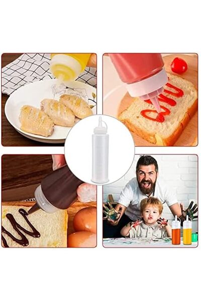 Generic 12 Pcs Condiment Squeeze Bottles, 8oz Food Grade Plastic Squeeze Bottles