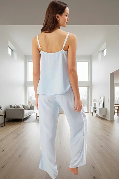 PayBuy Women's Poplin Pajamas Set Thin Strap V Neck Casual Home Wear Premium Quality Comfortable Cut