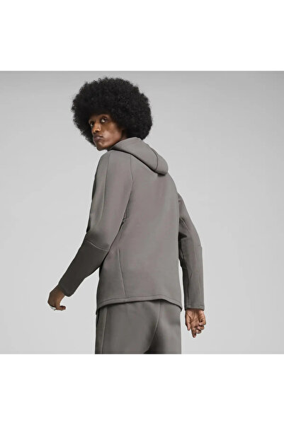 Puma EVOSTRIPE Full-Zip Hoodie Gri Erkek Fermuarlı Ceket