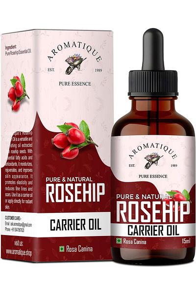 Aromatique Pure And Natural Cold Pressed Therapeutic Grade Rosehip Seed Oil (15 Ml) Red